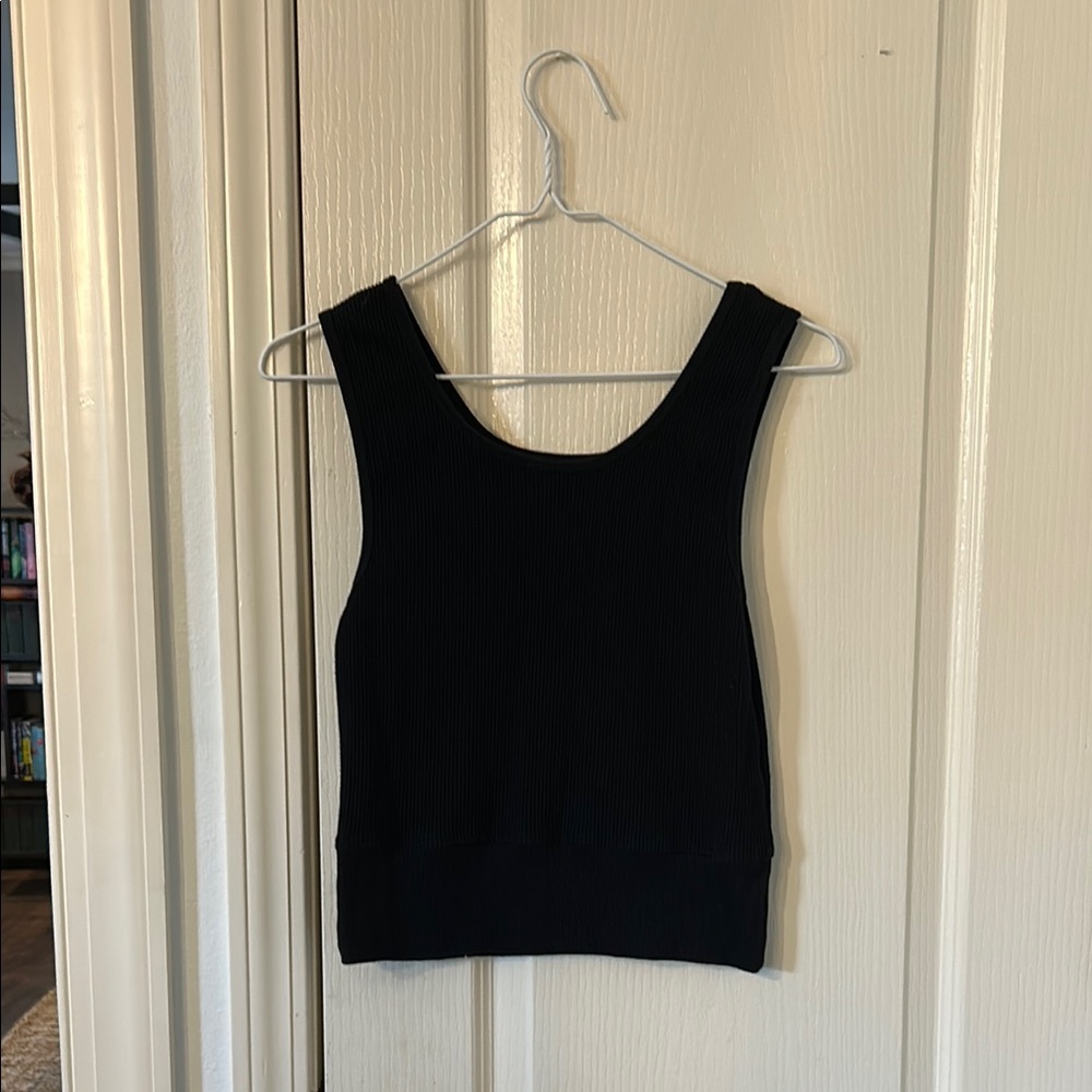 Black Ribbed Women's Tank Top